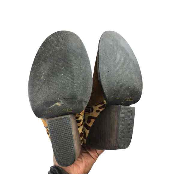 Volatile Womens Tan Leather Calf Hair Trim Zip Western Ankle Booties 7.5 - Picture 11 of 11